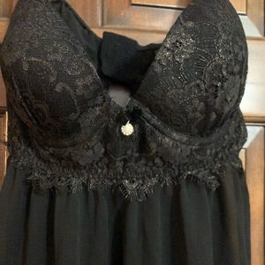 Black and gold lingerie dress